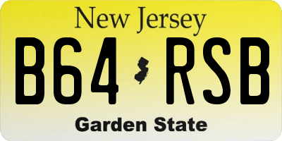 NJ license plate B64RSB