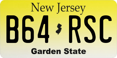 NJ license plate B64RSC