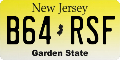 NJ license plate B64RSF
