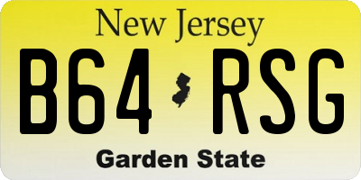 NJ license plate B64RSG