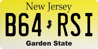 NJ license plate B64RSI