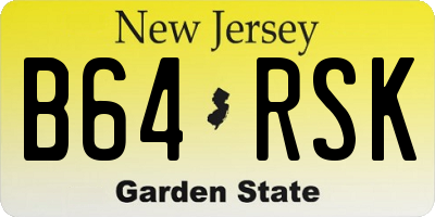 NJ license plate B64RSK