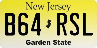 NJ license plate B64RSL
