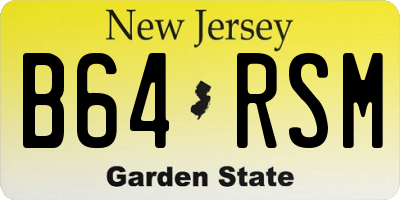 NJ license plate B64RSM