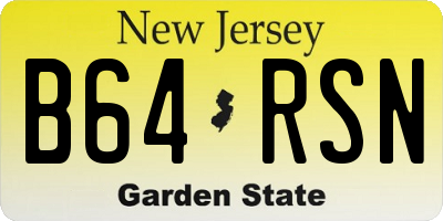 NJ license plate B64RSN