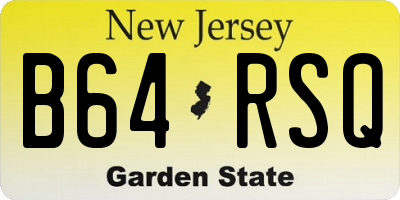 NJ license plate B64RSQ