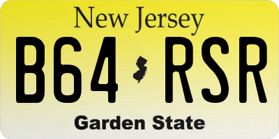 NJ license plate B64RSR
