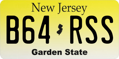 NJ license plate B64RSS