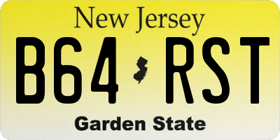 NJ license plate B64RST