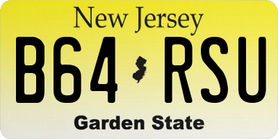NJ license plate B64RSU