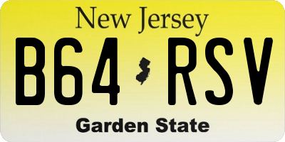 NJ license plate B64RSV