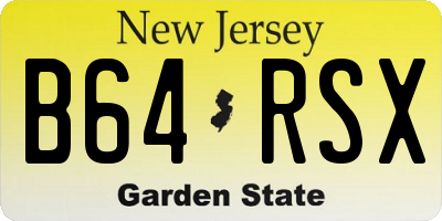 NJ license plate B64RSX