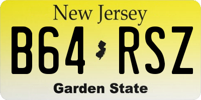 NJ license plate B64RSZ