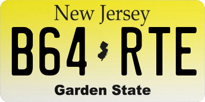 NJ license plate B64RTE