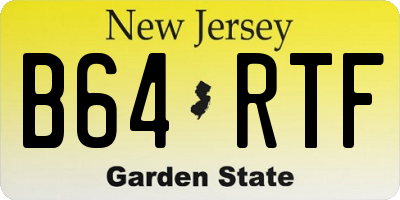 NJ license plate B64RTF