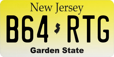 NJ license plate B64RTG
