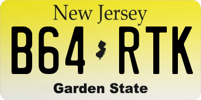 NJ license plate B64RTK