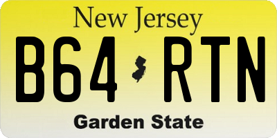 NJ license plate B64RTN