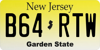 NJ license plate B64RTW