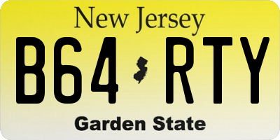 NJ license plate B64RTY