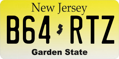 NJ license plate B64RTZ