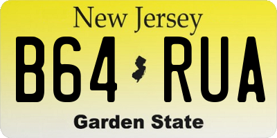 NJ license plate B64RUA