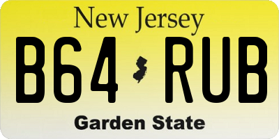 NJ license plate B64RUB