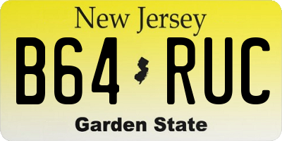 NJ license plate B64RUC