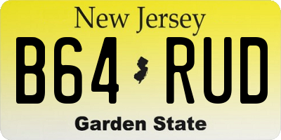 NJ license plate B64RUD