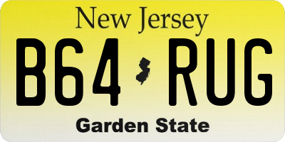 NJ license plate B64RUG