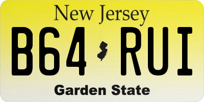 NJ license plate B64RUI