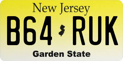 NJ license plate B64RUK