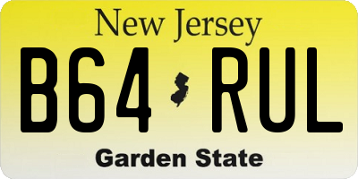 NJ license plate B64RUL