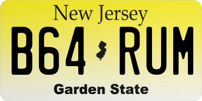 NJ license plate B64RUM