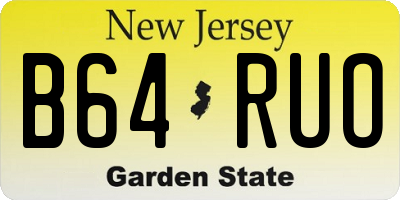 NJ license plate B64RUO
