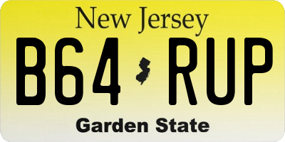NJ license plate B64RUP