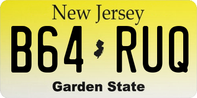 NJ license plate B64RUQ