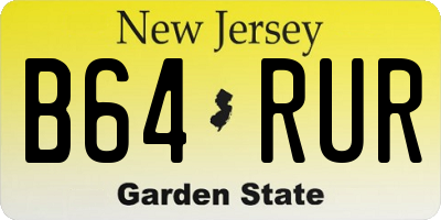 NJ license plate B64RUR