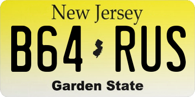 NJ license plate B64RUS