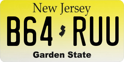 NJ license plate B64RUU
