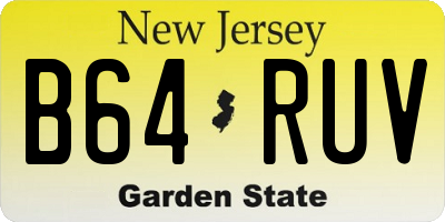 NJ license plate B64RUV