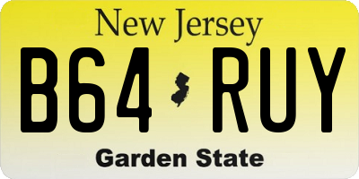 NJ license plate B64RUY