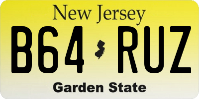 NJ license plate B64RUZ