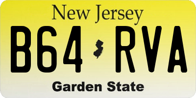 NJ license plate B64RVA