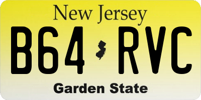NJ license plate B64RVC