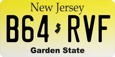 NJ license plate B64RVF