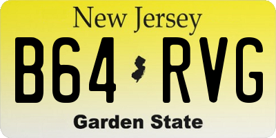 NJ license plate B64RVG