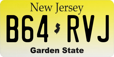 NJ license plate B64RVJ