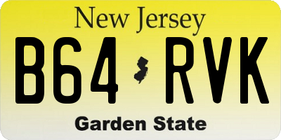 NJ license plate B64RVK