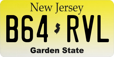 NJ license plate B64RVL